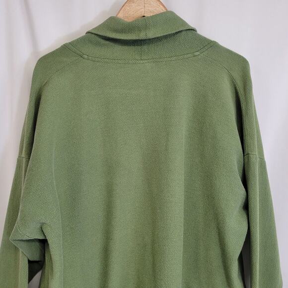 Vintage Eileen Fisher Light Green Cotton Open Front Cardigan Sweater Jacket - Picture 5 of 9